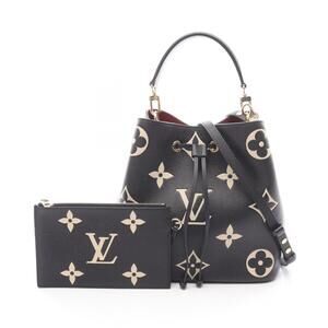 Louis Vuitton NeoNoe Empreinte Leather Handbag Black Beige Tan Two Tone